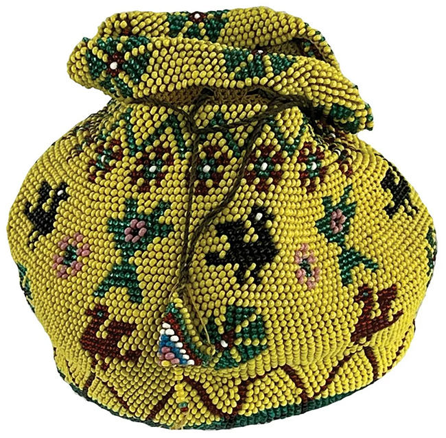 Zoomorphic beaded bag